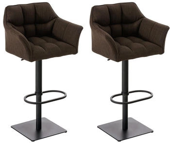 CLP 2er Set Barhocker Damaso Stoff schwarz braun (314969)
