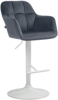 CLP Barhocker Natoma Samt wei&szlig; dunkelgrau (322966)