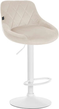 CLP Barhocker Lazio Samt wei&szlig; creme (322742)