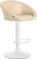 Barhocker Davie Kunstleder Creme Metall Matt Weiss