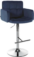 Clp - Barhocker Los Angeles Samt Blau Chrom