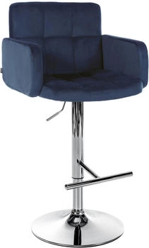 CLP Barhocker Los Angeles Samt chrom blau (323106)