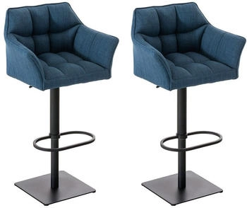 CLP 2er Set Barhocker Damaso Stoff schwarz blau (314968)