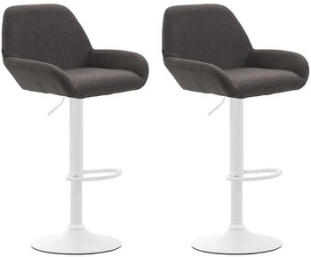 CLP 2er Set Barhocker Braga Stoff wei&szlig; dunkelgrau (316070)