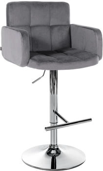 CLP Barhocker Los Angeles Samt chrom dunkelgrau (323109)