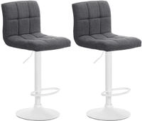 Clp - 2er Set Barhocker Calma Stoff Hellgrau Metall Matt Weiss