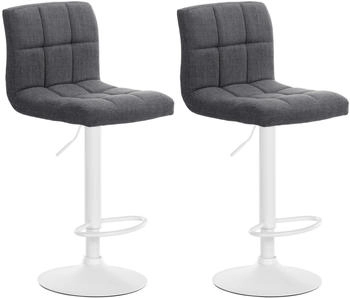CLP 2er Set Barhocker Calma Stoff wei&szlig; hellgrau (323643)