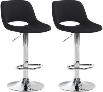 CLP 2er Set Barhocker Camden Samt chrom schwarz (325151)