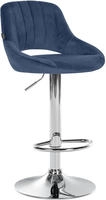 Barhocker Milet Samt Blau Chrom