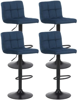 CLP 4er Set Barhocker Feni Samt blau (323874)