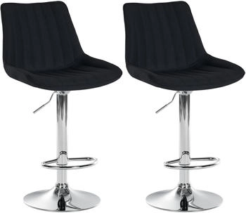 CLP 2er Set Barhocker Toni Stoff chrom schwarz (324000)