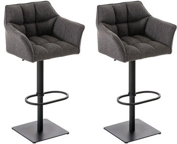 CLP 2er Set Barhocker Damaso Stoff schwarz titangrau (314975)