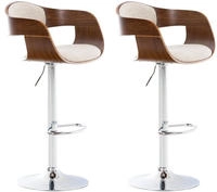 CLP 2er Set Barhocker Kingston Mit Stoffbezug Und Hochwertiger Polsterung I