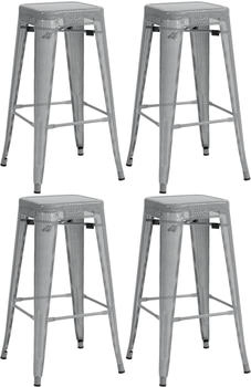 CLP 4er Set Barhocker Fletcher silber (324670)
