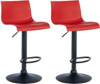 Clp - 2er Set Barhocker Branford Rot Kunststoff
