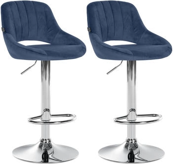 CLP 2er Set Barhocker Milet Samt C blau (324453)