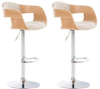 CLP 2er Set Barhocker Kingston Mit Stoffbezug Und Hochwertiger Polsterung I