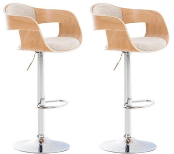 CLP 2er Set Barhocker Kingston Stoff natura/creme (315036)