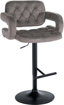 CLP Barhocker Dublin Samt schwarz grau (323517)