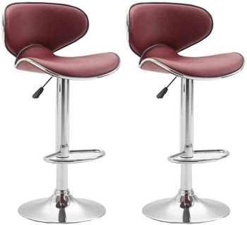 CLP 2er Set Barhocker Las Vegas V2 chrom bordeauxrot (308389)