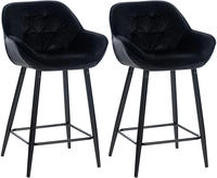 Clp - 2er Set Barhocker Gibson Schwarz Samt