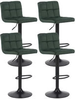 Clp - 4er Set Barhocker Feni Samt Gr&uuml;n
