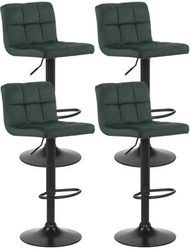 CLP 4er Set Barhocker Feni Samt gr&uuml;n (323876)