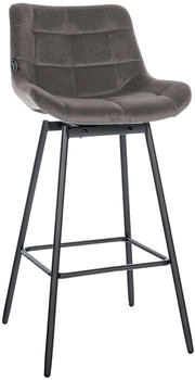 CLP Barhocker Weston Schwenkbar Samt grau (321493)