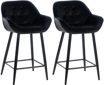 CLP 2er Set Barhocker Gibson 76 Samt schwarz (322251)