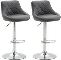 Clp - 2er Set Barhocker Lazio Kunstleder Grau
