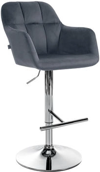 CLP Barhocker Natoma Samt chrom dunkelgrau (322962)