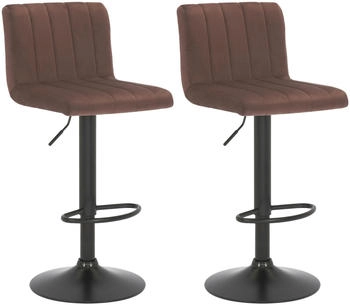 CLP 2er Set Barhocker Jamie Samt braun (323341)