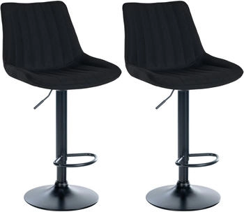 CLP 2er Set Barhocker Toni Stoff schwarz schwarz (324005)