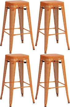 CLP 4er Set Barhocker Fletcher orange (324669)