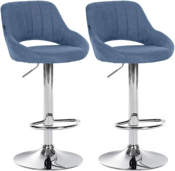 CLP 2er Set Barhocker Milet Stoff C blau (324406)