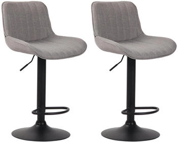 CLP 2er Set Barhocker Lentini Stoff schwarz grau (320574)