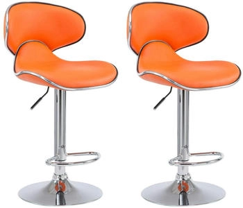 CLP 2er Set Barhocker Las Vegas V2 chrom orange (308386)