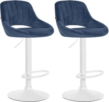 CLP 2er Set Barhocker Milet Samt W blau (324465)