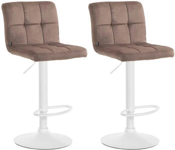 CLP 2er Set Barhocker Peru Samt wei&szlig; braun (324930)