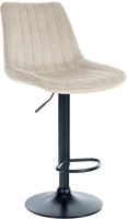 Barhocker Toni Samt Creme Schwarz