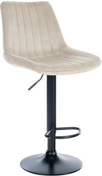 CLP Barhocker Toni Samt schwarz creme (321550)