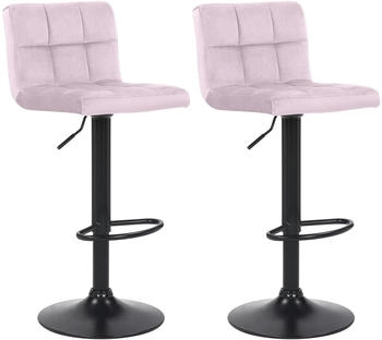 CLP 2er Set Barhocker Feni Samt rosa (324707)