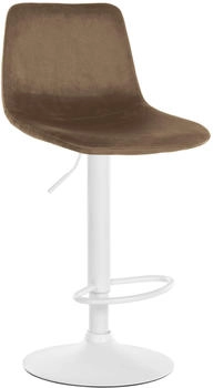CLP Barhocker Divo Samt Wei&szlig; braun (321708)