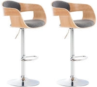CLP 2er Set Barhocker Kingston Mit Stoffbezug Und Hochwertiger Polsterung I