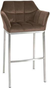 CLP Barhocker Damaso E Samt mit 4-Fu&szlig; braun (321953)