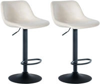 Clp - 2er Set Barhocker Loft Creme Samt