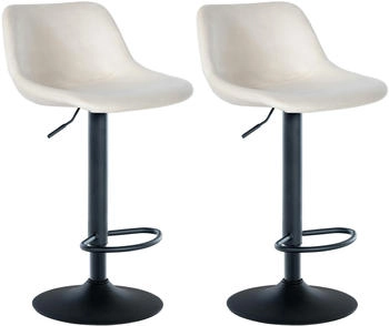 CLP 2er Set Barhocker Loft Samt creme (322453)