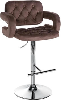 CLP Barhocker Dublin Samt chrom braun (323509)