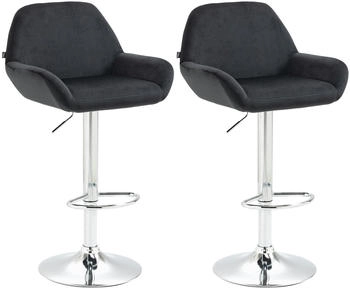 CLP 2er Set Barhocker Braga Samt chrom schwarz (323653)