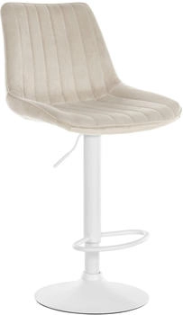 CLP Barhocker Toni Samt wei&szlig; creme (321556)